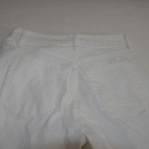 Loft Women's Curvy Straight Leg Crop Jeans Size 4 NWT White High Rise Raw Hems - Picture 8 of 9